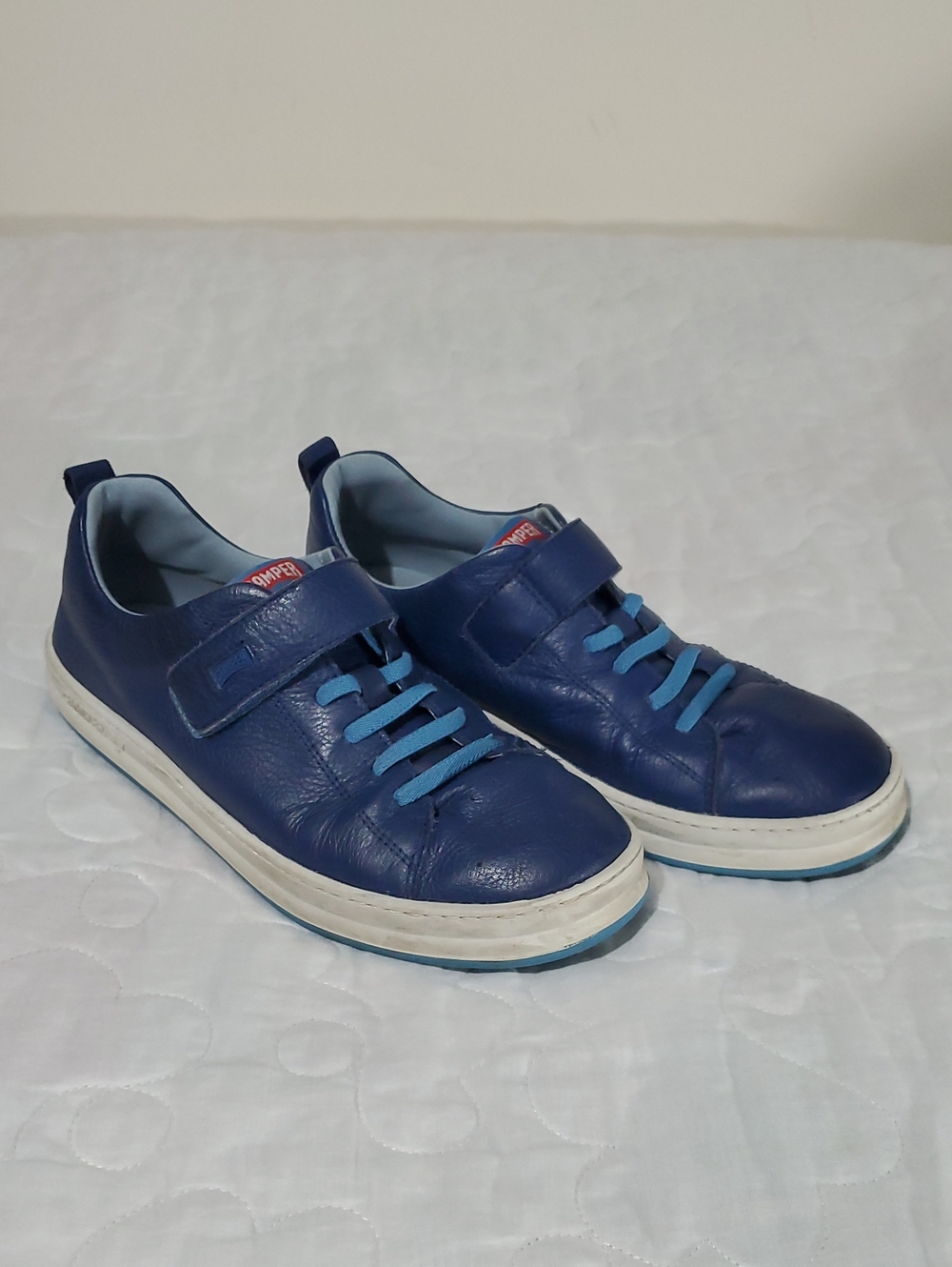 Camper Kid's Blue Leather, Runner Sneakers, Size 36 (3.5)
